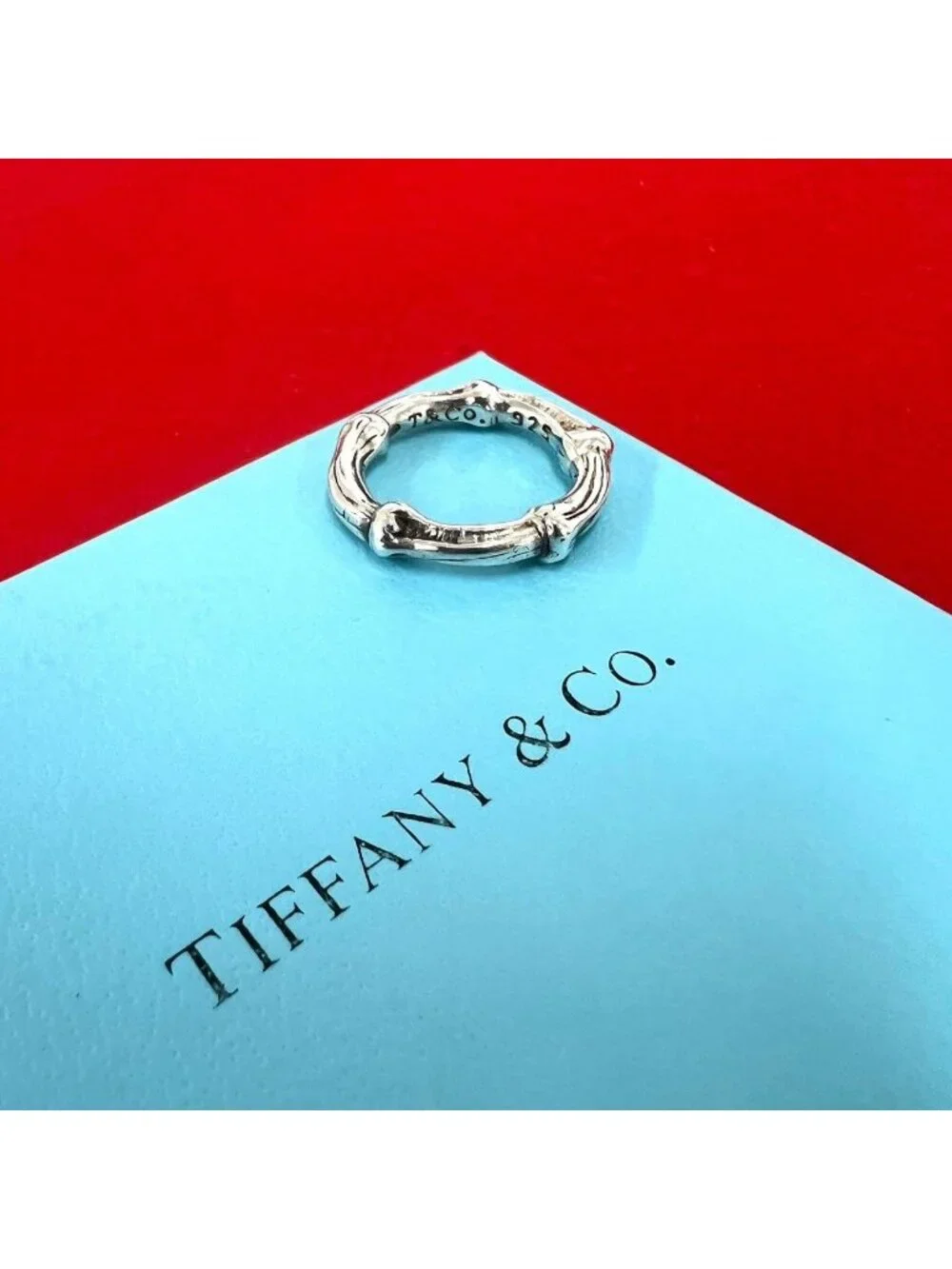 Tiffany & Co Vintage Bamboo Ring 925 Sterling Silver